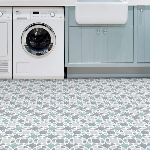 Vista 4 de FloorPops Azulejos de suelo Blue Rajah Peel & Stick, FP3569