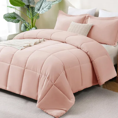 Vista 10 de CozyLux Juego de edredón Super King, juego de ropa de cama negro ceniza de 270GSM para todas las estaciones, juego de cama de 3 piezas cosidas