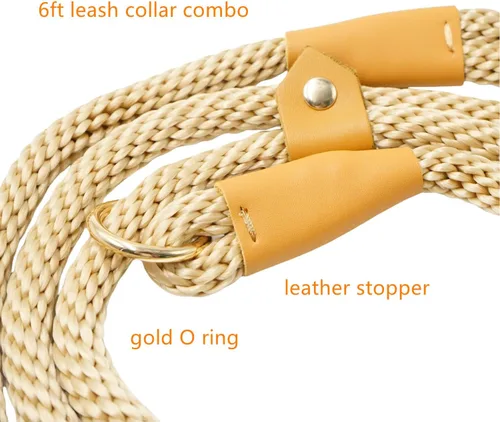 Vista 5 de Correas antideslizantes para perros de 6 pies, correa deslizante de cuerda Checkcord, correa antideslizante de cuerda para perro, fácil de usar