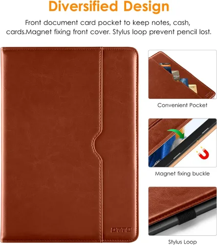 Vista 4 de DTTO Teclado Bluetooth, teclado inalámbrico recargable y funda de cuero de alta calidad con correa de mano incorporada para Samsung Galaxy Tab A8