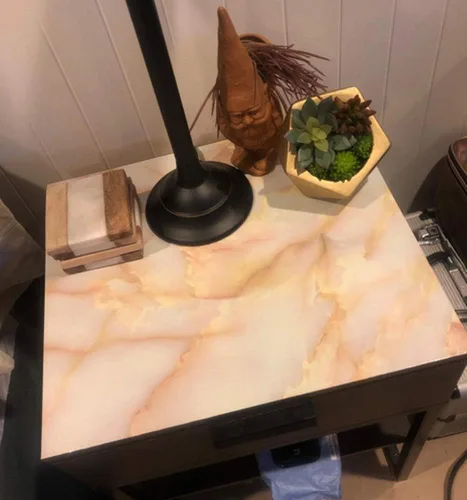 Vista 5 de UPREDO Papel adhesivo de mármol brillante Emperor Jade Backsplash Papel adhesivo de granito para encimeras de película de vinilo impermeable a