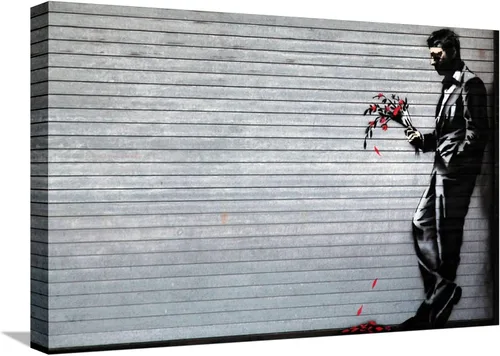 Vista 8 de ART.COM Impresiones artísticas enmarcadas para pared Hustler Club de Banksy, decoración botánica, 18 x 12 pulgadas, marco negro con paspartú blanco