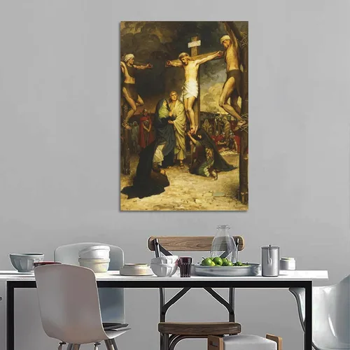 Vista 3 de ZTJ Póster de Jesucristo, la crucifixión de Cristo, pintura decorativa, lienzo, arte de pared, póster de sala de estar, dormitorio, 16 x 24 pulgadas