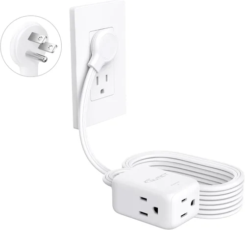 Vista 21 de NUTICT Cable de extensión corto de 6 pulgadas, extensor de 3 salidas con protector de sobretensiones 900J, 15A/1875W, certificado ETL, divisor