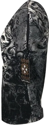 Vista 6 de Xtreme Couture by Affliction Camiseta para hombre, Hades Skulls Biker Negra S-5XL
