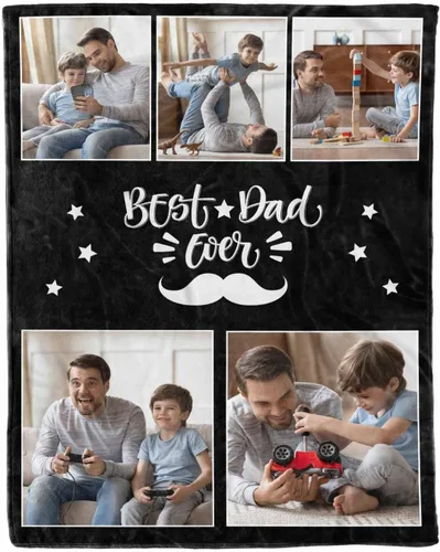 Vista 29 de D-Story Mantas para papá, manta de regalo personalizada de hija, manta para el Día del Padre, regalos para papá de parte de la hija, manta con fotos