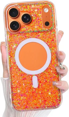 Vista 61 de Bonoma - Funda para iPhone 17 Pro Max 2025 con cristales brillantes, purpurina brillante