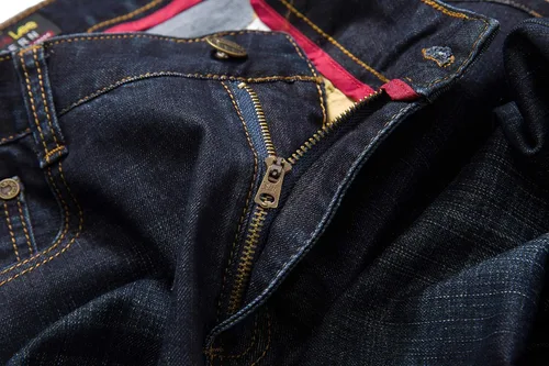 Vista 3 de FASHINTY Jeans rectos de estilo casual para hombre