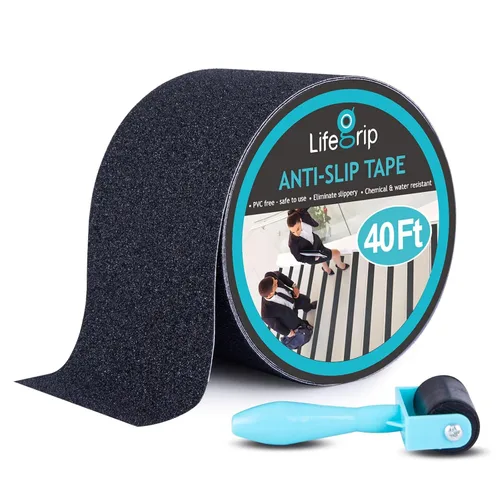 Vista 40 de Lifegrip - Cinta de tracción antideslizante, cinta de fricción de 1 pulgada x 15 pies, el mejor agarre, adhesivo abrasivo para escaleras, peldaños