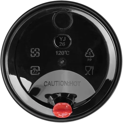 Vista 3 de Karat Tapa de cúpula de Sipper 3.543 in Para vasos de polipropileno premium de 16/24 oz de alto Negro