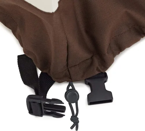 Vista 3 de Amazon Basics Funda para mesa de centro de patio al aire libre, impermeable, anti-UV, duradera, beige/tostada, 48 x 28 pulgadas