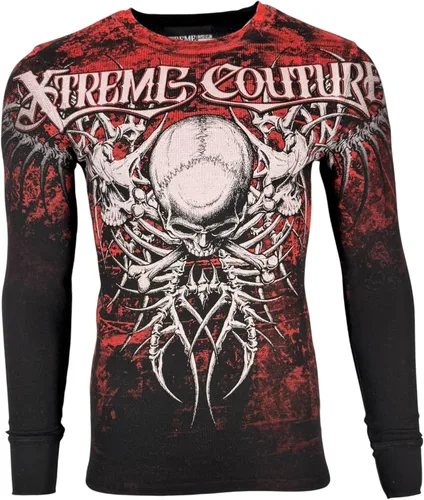 Vista 2 de Xtreme Couture by Affliction - Camisa térmica de manga larga para hombre Negro (Bare Bone)