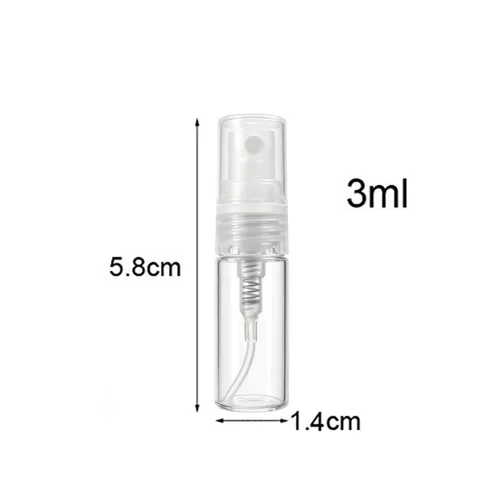 Vista 4 de Elfenstal - 10 mini atomizadores transparentes de 0.1 fl oz de 1/6 onzas líquidas, botella de vidrio vacía, botella de vidrio vacía recargable, 1
