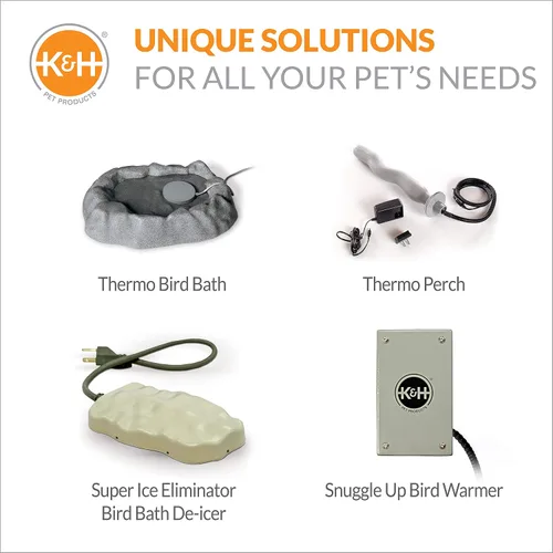 Vista 8 de K&H Manufacturing Snuggle Up calentador de aves, color gris, Gris