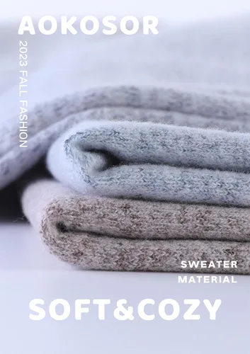 Vista 4 de Aokosor - Suéteres de manga larga para mujer, ligeros, con abertura lateral, para usar con leggings