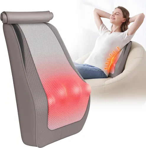 Vista 10 de Snailax Shiatsu Masajeador de espalda con calor, almohada de masaje de Negro tinta