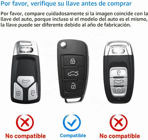 Vista 2 de OFFCURVE para Audi Funda de Llave, Carcasa de Llave de TPU Suave Premium de 360 Grados de Protección Completa Compatible con Audi A1 A3 Q3 Q7 R8 A6L