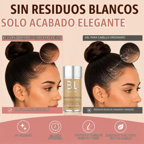 Vista 4 de Barra de cera para el cabello para cabello liso, control de bordes Flyaways