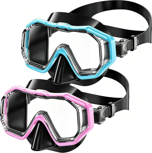 Vista 12 de Kids Swim Goggles 4‑16, 3‑Window Shatter‑Resistant Anti‑Fog, 180‑Degree Panoramic View with Nose Cover