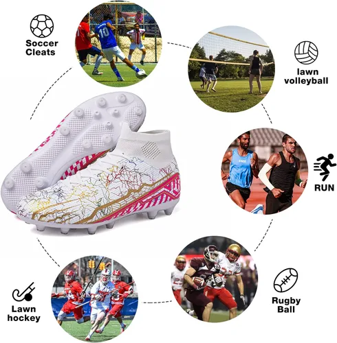 Vista 6 de CBUSTER Zapatos de fútbol al aire libre para hombre y mujer tacos de fútbol para niño grande AGTF