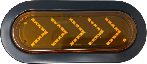 Vista 2 de Luz trasera de remolque de 6 pulgadas, color ámbar, 45 LED, secuencial, con flecha secuencial, para remolque, luces indicadoras de señal ovalada
