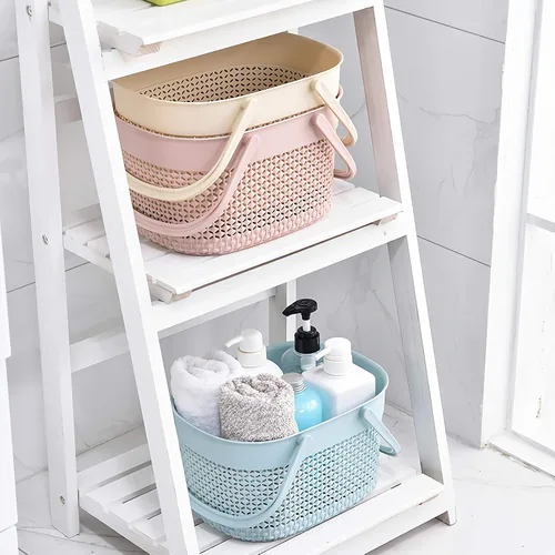 Vista 6 de rejomiik - Cesta portátil para ducha, organizador de plástico con asas, bolsa de aseo para baño, artículos esenciales para dormitorio universitario