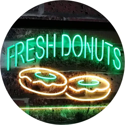 Vista 19 de ADVPRO Fresh Donuts - Letrero de neón LED de doble color, color azul y rojo, 12 x 8.5 pulgadas, st6s32-i2072-br