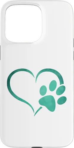 Vista 28 de Vintage green Dog Paw Print heart For Dogs Lover Case for iPhone 16