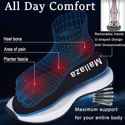 Vista 2 de ZLOLO Zapatos de caminar para hombre, zapatos de deporte gruesos, informales, para papá, a la moda, para entrenamiento, gimnasio, tenis, correr