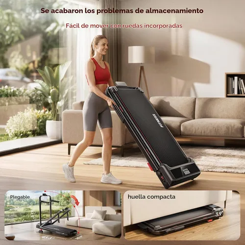 Vista 7 de RHYTHM FUN Cintas de correr para el hogar, caminadora con asas, 13%