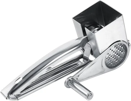 Vista 7 de Rallador de cocina multifuncional para manualidades rotativo de acero inoxidable para queso, 1 tambores Diseño elegante, herramienta de trituración