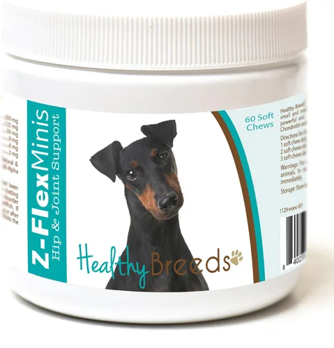 Vista 82 de Healthy Breeds Affenpinscher Z-Flex Minis - Masticables suaves para cadera y articulaciones, 60