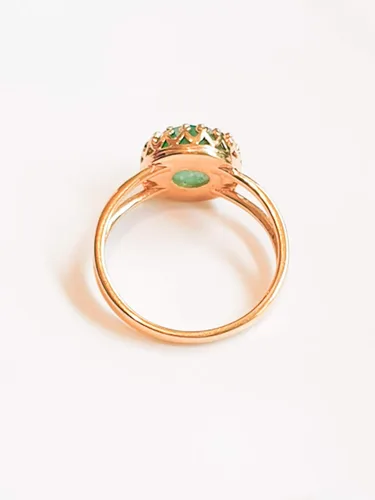 Vista 4 de Anillo de jade relleno de oro de 14 quilates con piedra natural de piedra preciosa ajuste princesa