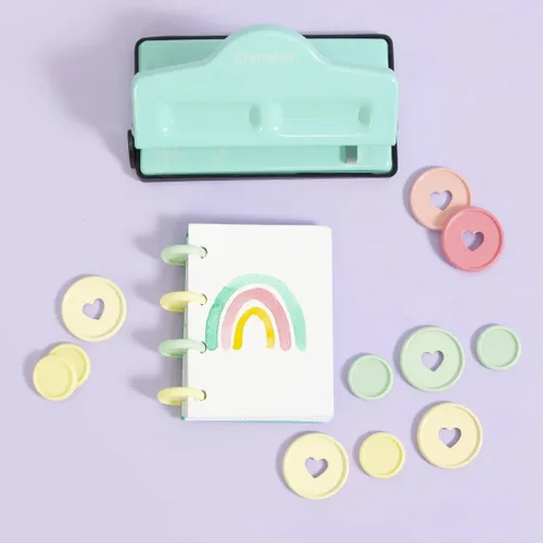 Vista 17 de Craftelier - Perforadora de Disco XL para Planner Perforadora Ajustable para Cuadernos Encuadernados y Suministros de Diario Perfora hasta 3