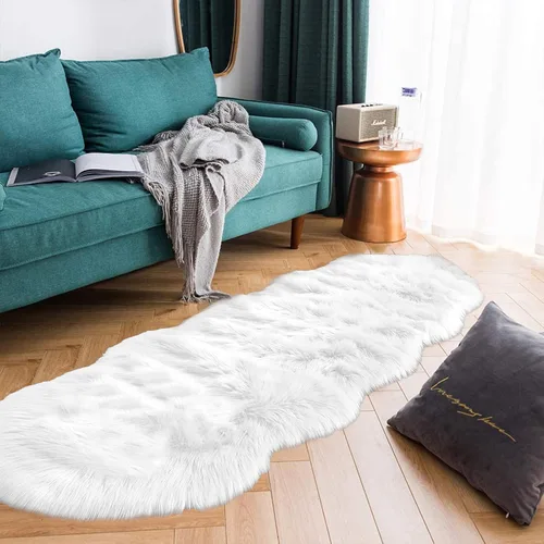 Vista 62 de Latepis - Alfombra rectangular de piel sintética tipo lana de oveja suave y esponjosa de estilo bohemio para sala de estar, dormitorio y residencias