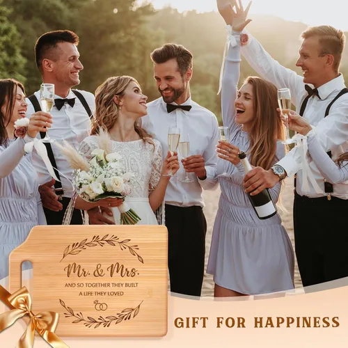 Vista 2 de Regalos de boda para parejas 2025, tabla de cortar de boda para señor y señora, regalos de matrimonio para recién casados, parejas, novias
