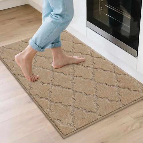 Vista 21 de COSY HOMEER Alfombras suaves de cocina [2 piezas] para el frente del fregadero súper absorbentes, tapetes y tapetes de cocina de 20 x 30 pulgadas/20