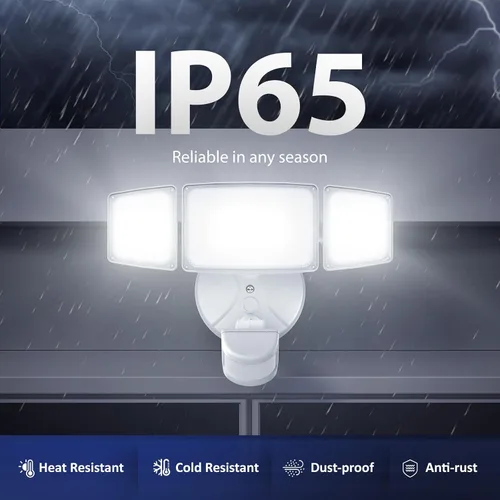 Vista 8 de Onforu Paquete de 2 luces LED de 75 W con sensor de movimiento para exteriores, iluminación exterior de atardecer al amanecer de 7000 lm, luz