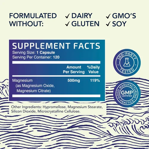 Vista 2 de Glicinato de magnesio 400 mg (120 unidades) y citrato de magnesio 500 mg (120 unidades) Alta absorción, calma, relajación, digestión y apoyo