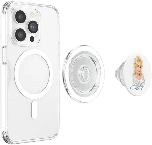 Vista 4 de Dolly Parton Smirk PopSockets PopGrip: agarre intercambiable para teléfonos y tabletas PopSockets MagSafe PopGrip para iPhone