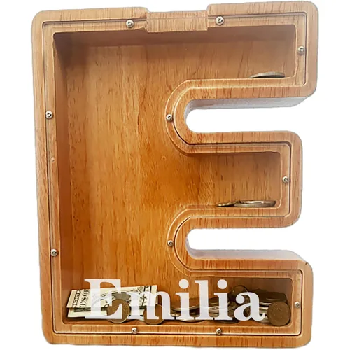 Vista 28 de Alcancía personalizada grande de madera con letras, alcancía de monedas, alcancía personalizada con nombre, puede usarse como regalo de Navidad