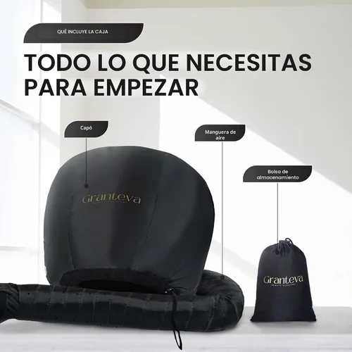 Vista 5 de Secador de pelo con capucha y diadema integrada que reduce el calor alrededor de las orejas y el cuello. Gorro difusor con capucha para rizos