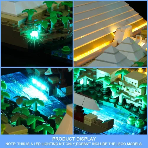 Vista 5 de VONADO Kit de luz LED para Lego Great Pyramid 21058 y otros kits de modelos Lego - Iluminación de bricolaje para decoración del hogar
