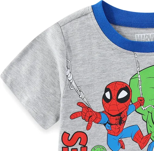 Vista 3 de Marvel Conjunto de camiseta y pantalón corto de manga corta para niños pequeños de los Vengadores
