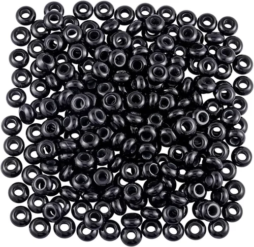 Vista 8 de TUMBEELLUWA Rondelle - Cuentas de piedras preciosas naturales para la fabricación de joyas, cuentas sueltas de agujero grande, paquete de 15