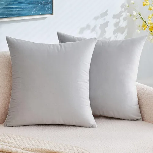 Vista 11 de EMEMA - Paquete de 2 fundas de almohada de terciopelo decorativas, fundas de cojín cuadradas suaves y sólidas para sofá, dormitorio, silla, Verde
