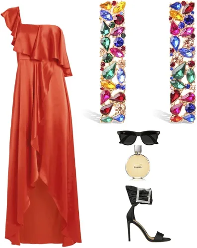 Vista 3 de KELMALL - Aretes colgantes cuadrados con diamantes de imitación y cristales brillantes geométricos para mujer, colección Kemall