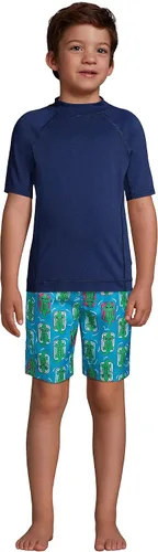 Vista 4 de Lands' End Traje de baño con estampado para niños, Flotadores Turquoise Gator, 14-16