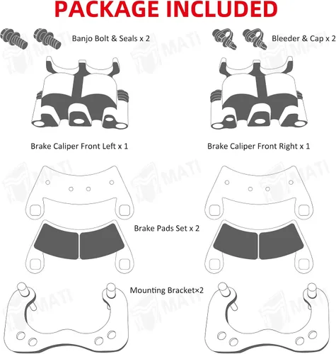 Vista 6 de M MATI Pinzas de freno traseras izquierda derecha para Polaris Ranger 570 700 800 6x6 900 1000 Crew Diesel RZR 4 900 MVRS 700 800 1911762 1911764