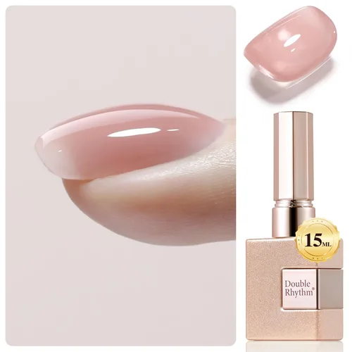 Vista 19 de Double Rhythm - Gel de construcción transparente para uñas, fortalecedor de uñas en una botella, estructura de extensión gruesa de esmalte de gel